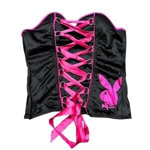 Y2K Playboy Lace Up Corset